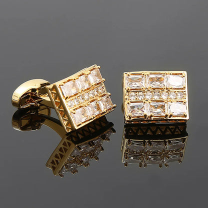 Cufflinks For Mens Luxury High Quality French Cufflink Green White Crystal Buttons For Business Mens Shirt Decoration Cuff Gift