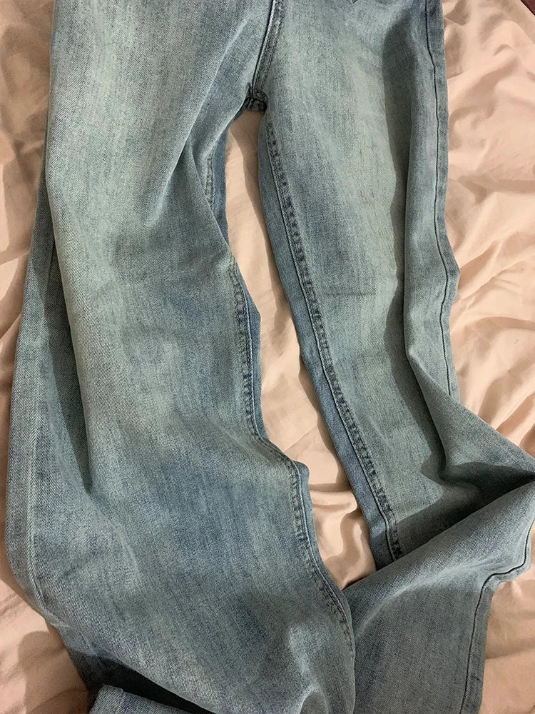 Womens High Waist Loose Jeans Straight Wide Leg Trousers Autumn Winter New Bootcut for Pear Shape Body Comfort Fit