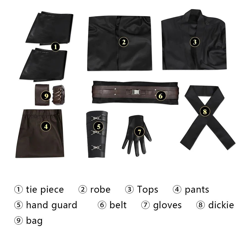 Anakin Cosplay Jedi Costume Disfraz Skywalker Vader Darth Jedi Top Pants Cloak Belt