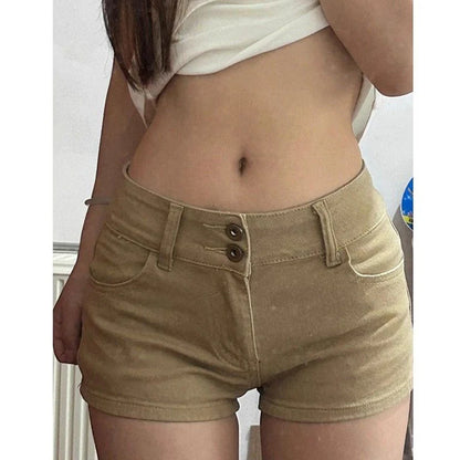 Summer Lady Fashion Thin Casual Denim Shorts Girls Korean Solid Mini Denim Pants Female Classic High Waist Short Jeans