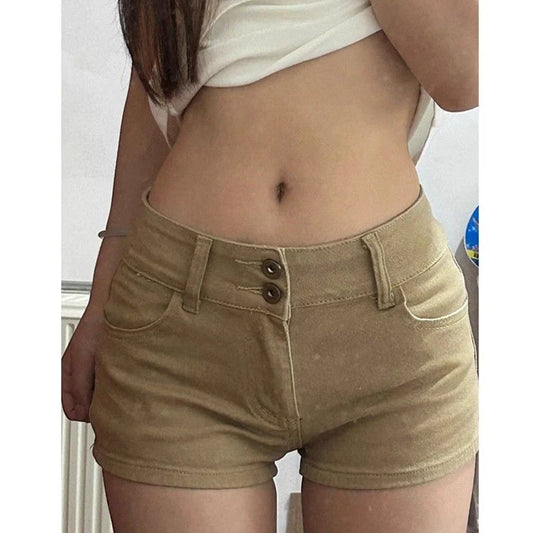 Summer Lady Fashion Thin Casual Denim Shorts Girls Korean Solid Mini Denim Pants Female Classic High Waist Short Jeans