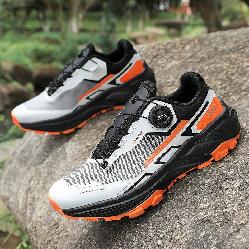 Mens Running Shoes 2025 New Breathe Mesh Outdoor Off Road Hiking Shoes Cushioning Flat Soft Mesh Walking Shoes for Man