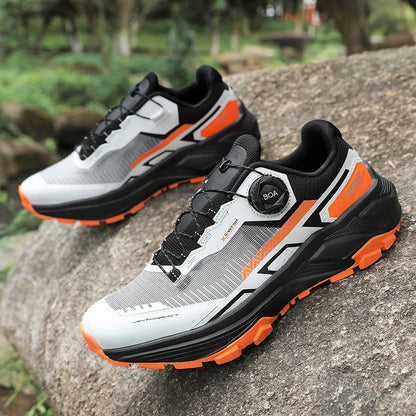 Mens Running Shoes 2025 New Breathe Mesh Outdoor Off Road Hiking Shoes Cushioning Flat Soft Mesh Walking Shoes for Man