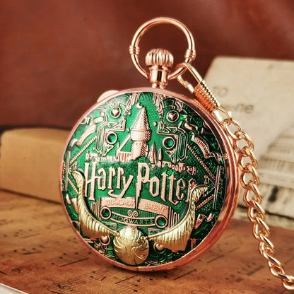Anime Harry Pocket Watch Potter Cosplay Music Pocket Watch Quartz Pendant Clock Toys