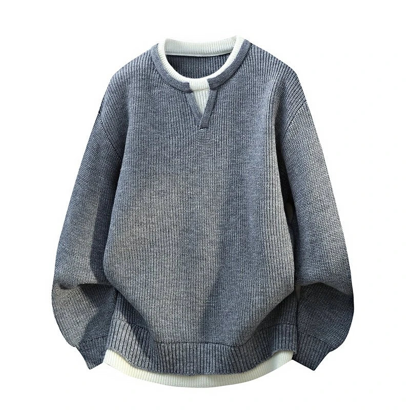 Legible Autumn and Winter Casual Sweaters Men Round Neck Collar Knitted Pullovers Male Loose Sweater Man
