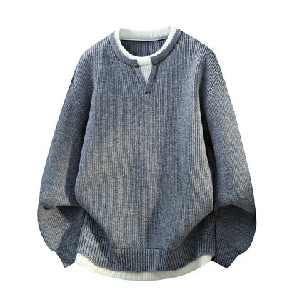 Legible Autumn and Winter Casual Sweaters Men Round Neck Collar Knitted Pullovers Male Loose Sweater Man