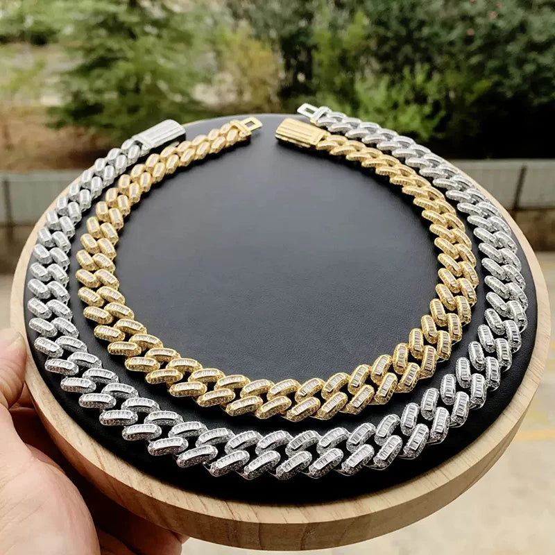 High Quality 14MM AAAA Zirconia with Copper Cuban Chain Iced Out Hip Hop Jewelry