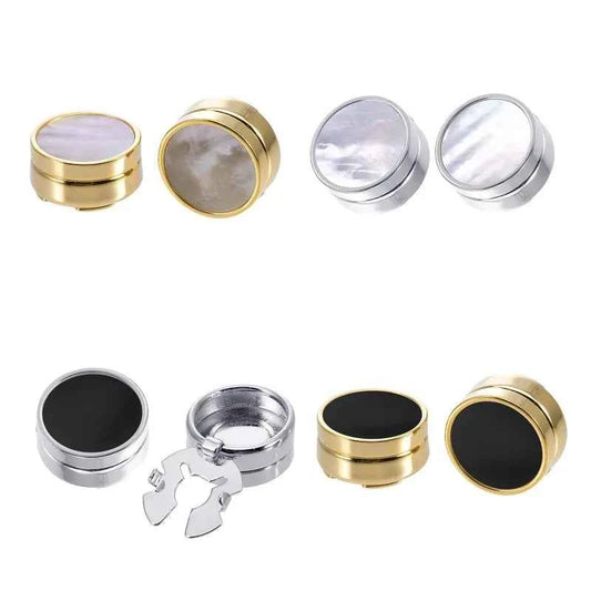 Fashion Round Cuff Link Banquet Wedding Men's Cufflinks Luxulry Jewelry Shirt Cover Buttons Clothing Decoration Accessories