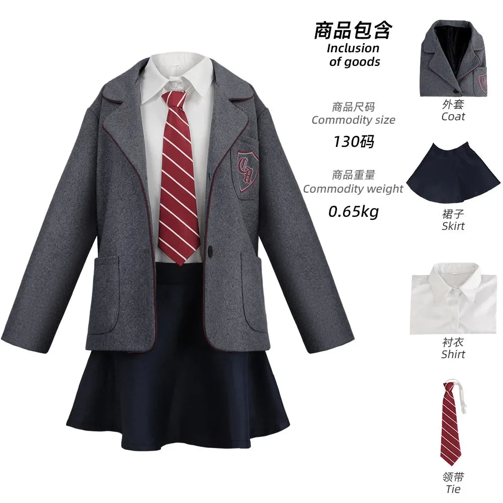 Movie Matilda Cosplay Costume School Uniform Coat Skirt Tie Roald Dahls Matilda the Musical Costume Suit  Women