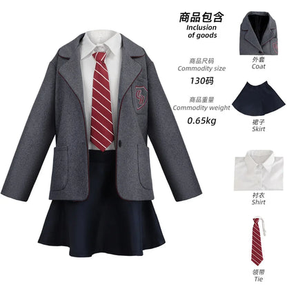 Movie Matilda Cosplay Costume School Uniform Coat Skirt Tie Roald Dahls Matilda the Musical Costume Suit  Women