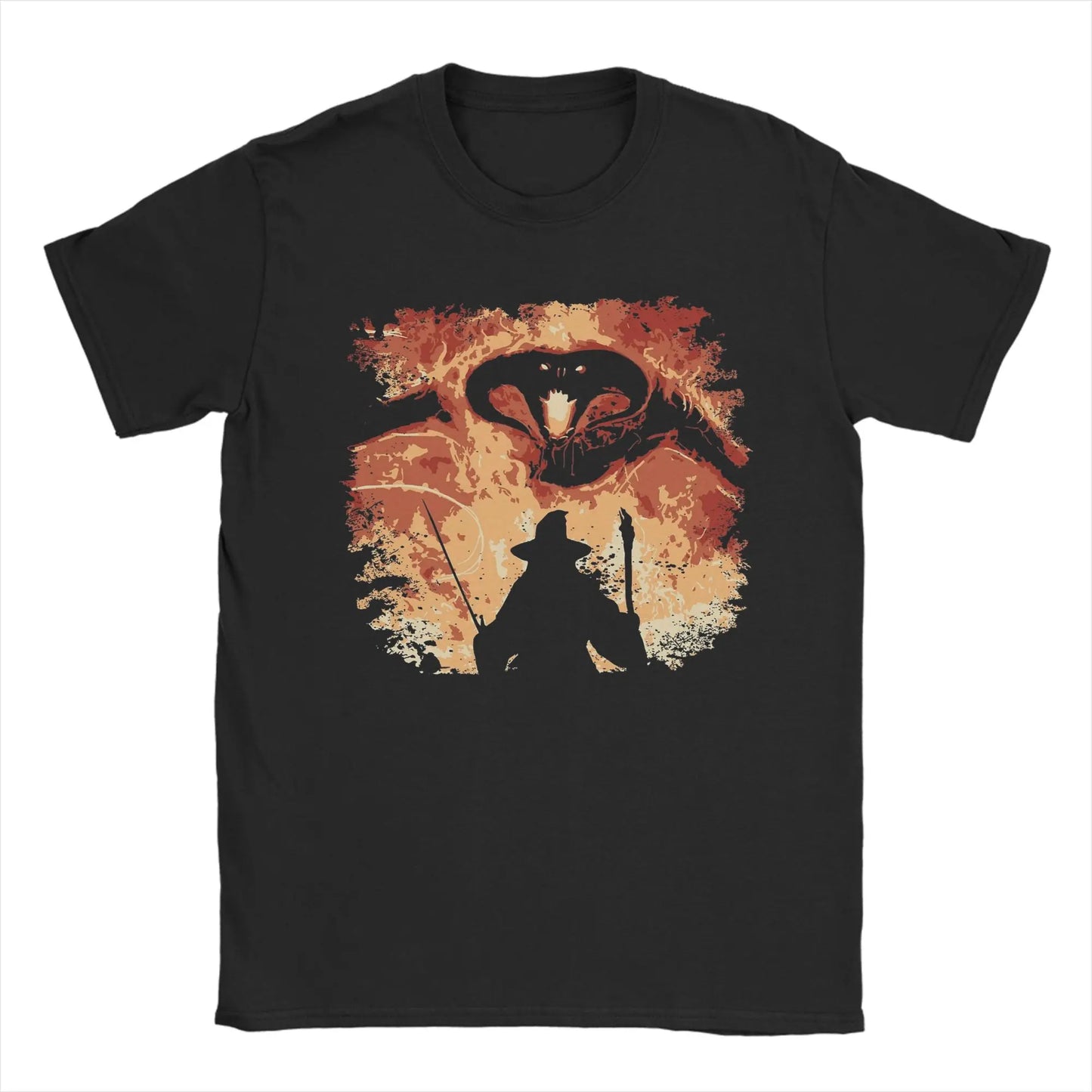 Men T-Shirt You shall not pass L-Lords Of The R-Rings Vintage Cotton Tees Short Sleeve  T Shirts O Neck Tops Printed