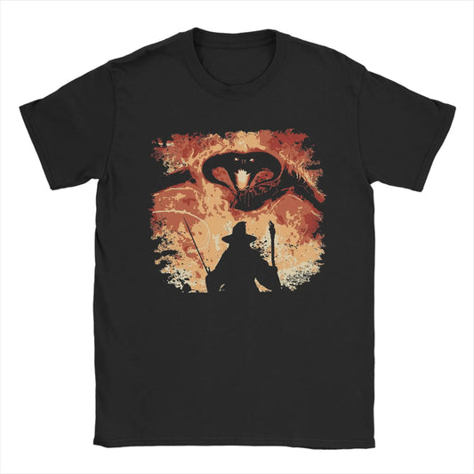 Men T-Shirt You shall not pass L-Lords Of The R-Rings Vintage Cotton Tees Short Sleeve  T Shirts O Neck Tops Printed