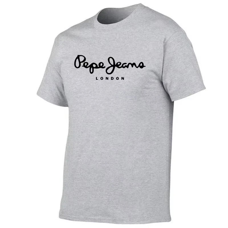 2026 New Pepe Jeans London Logo T-Shirt, Summer Men's Short-Sleeve Trendy Fashionable Pure Cotton Top, Street Style T-Shirt Clot