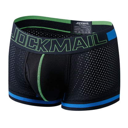 JOCKMAIL 5pcs Man Underpants Boxershorts Mesh Nylon Men Boxers Male Breathable Underwear