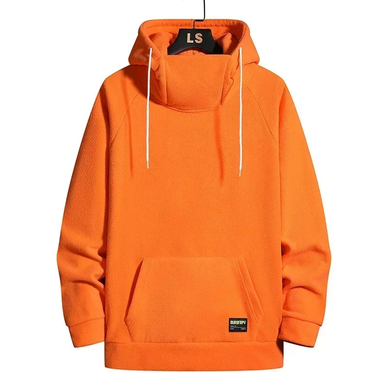2026 Men's Thick Polar Fleece Sweatshirt Paired Couple Y2k Streetwear Autumn Winter Hood Sports Black Windproof Oversized Hoodie