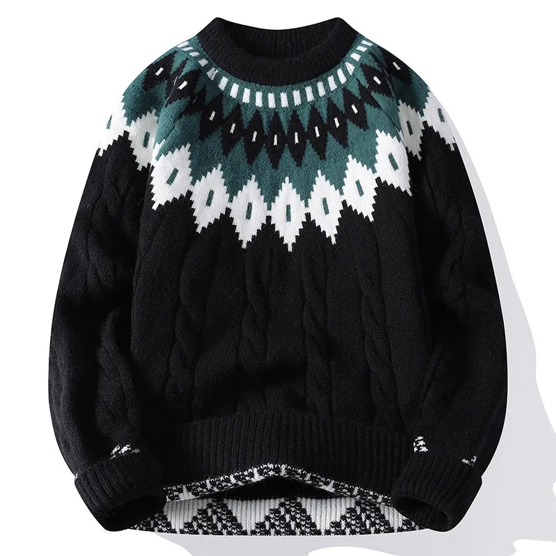 Legible Autumn and Winter Casual Sweaters Men Round Neck Collar Knitted Pullovers Male Loose Sweater Man