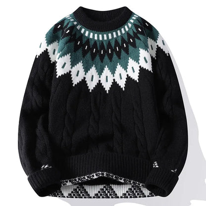 Legible Autumn and Winter Casual Sweaters Men Round Neck Collar Knitted Pullovers Male Loose Sweater Man
