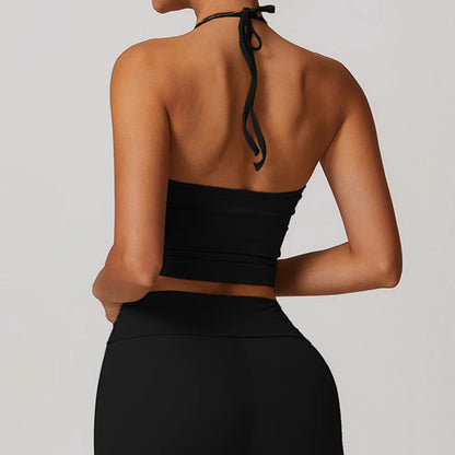 Sports Bra Women Halter Top High Support Push-up Open Back Gym Wear Sexy Fitness Tops Yoga Bra Female Running Workout Underwear