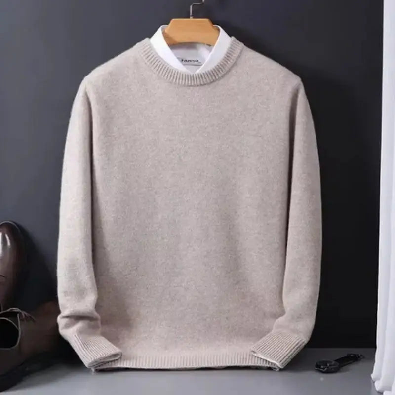 2025 Cashmere Sweater O-neck Pullovers Men's Loose Oversized M-3XL Knitted Bottom Shirt Autumn Winter