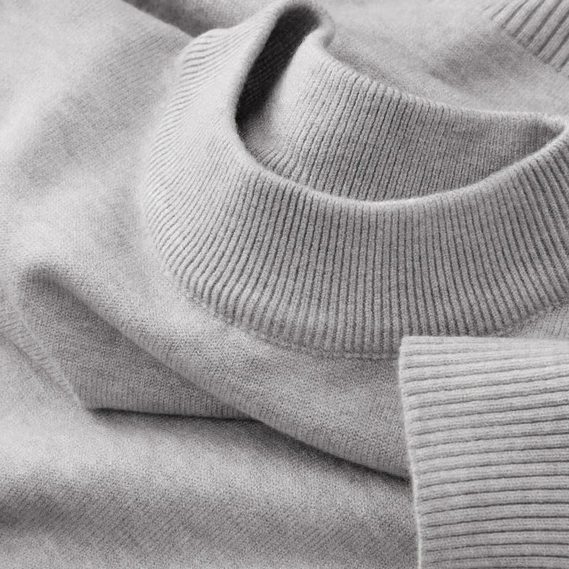 Autumn New Men's Casual Mock Turtleneck Sweater Long Sleeved Warm Pullover Basic Lightweight Street Clothing Knitted Jacket Top