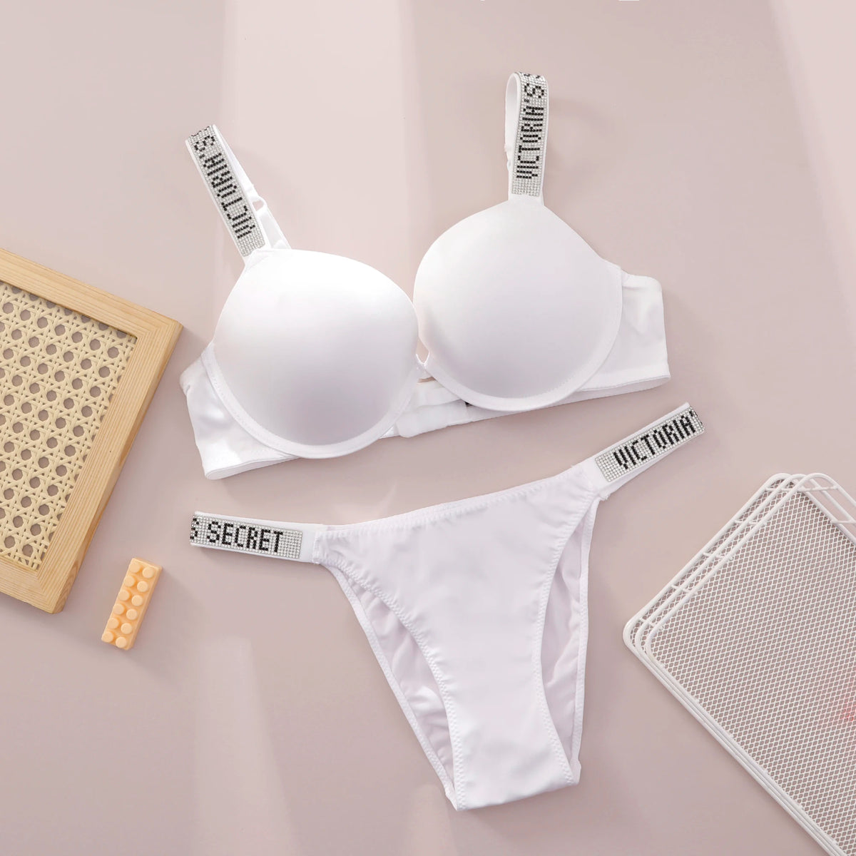 V Women Lace Push Up Bralette Seamless Comfortable Breathable Lingerie Home Wear Set Lingerie Set Underwear Set Bra Panty Set