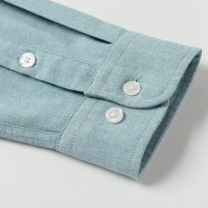Men's Slim-Fit Oxford Cotton Shirt: Long Sleeves, Casual Breathable Fabric, Exquisite Craftsmanship, Brand with OEM Processing