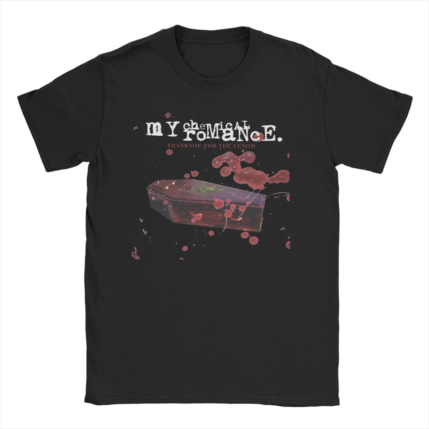 Short Sleeved Round Neck Y2k Tshirt Men Clothing New in Top & Tees Mens T-Shirt Cat Parade Band Punk My Chemical Romance