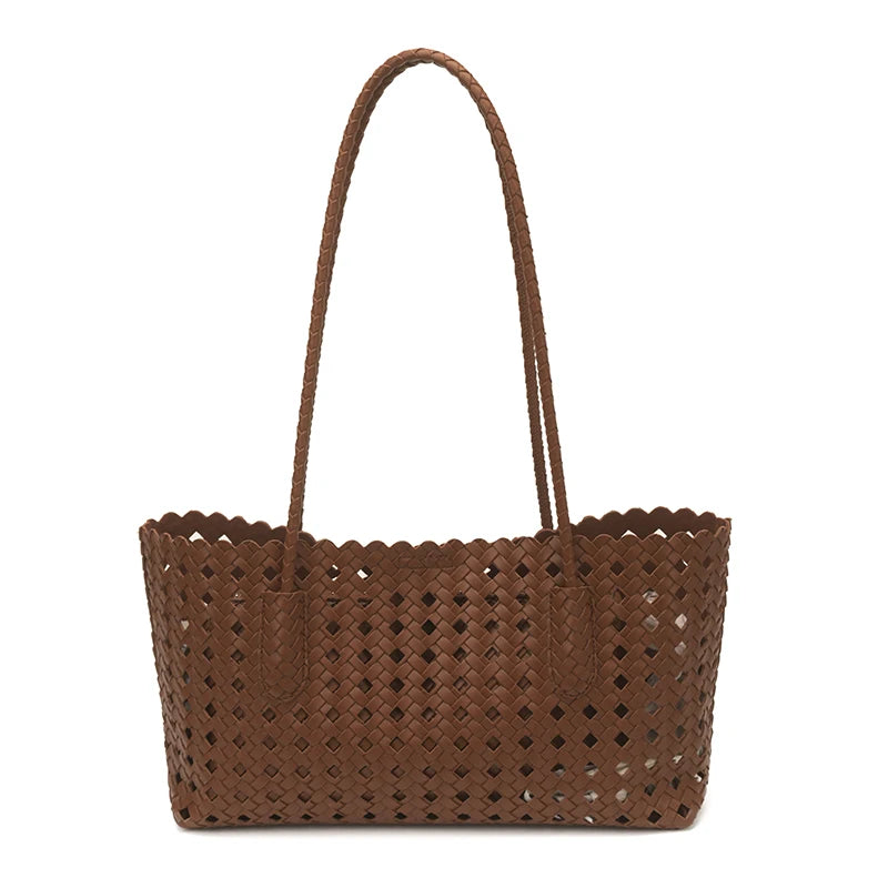 Fashion woman shoulder bags for women 2026 brand luxury designer bag female totes purses ladies woven shoulder handbag summer