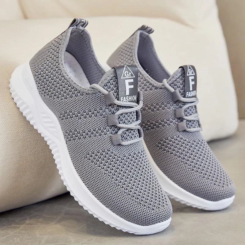 Women's Lightweight Walking Sneakers Breathable Mesh Upper Non-Slip Outsole Comfortable Slip-On Casual Shoes