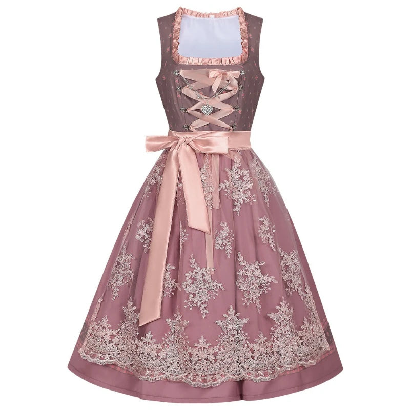 2026 Eur-USA Beer Festival Beer Dress for Women, Traditional German Bavarian Costume Women's Skirts,Halloween Lace Apron Outfit
