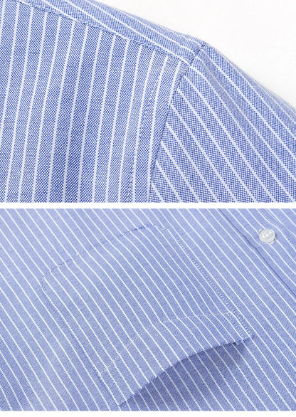 100% Cotton Men's Oxford Shirts Spring Autumn Long Sleeve Basic Casual Solid Striped Button Down Social Business Formal Plus 5XL