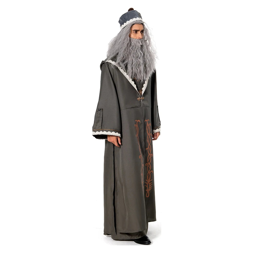Disguise Dumble Cosplay Dore Costume Albus Men Wizard Robe Belt Beard Hat Wig Magic Clothing Set Outfits Halloween Carnival Suit