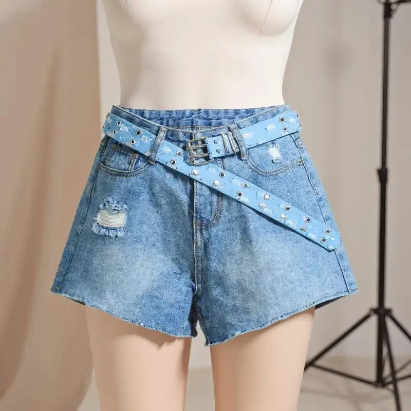 Hollow Star Buckle Denim Waistband Y2K Punk Hip Hop Style Unisex Streetwear Belt Fashion Waist Accessory For Daily Matching & Trendy Gifts