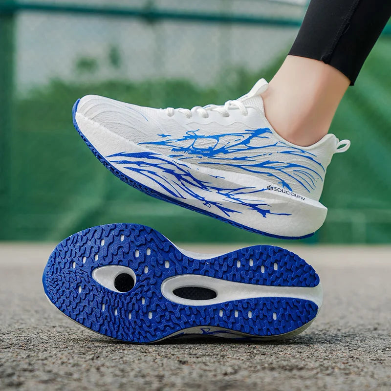 Marathon Running Shoes Men Carbon Board Speciality Sports Breathable Lightweight Women's Comfortable Athletic Nonskid Sneakers