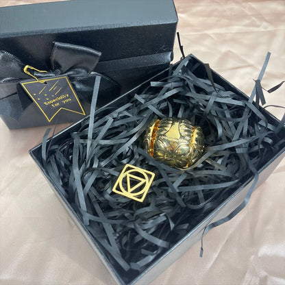 Golden Snitch Ring Box Golden Snitch Ring Box With Rotating Wings Premium Gold-Plated Metal Jewelry Box For Proposal Engagement