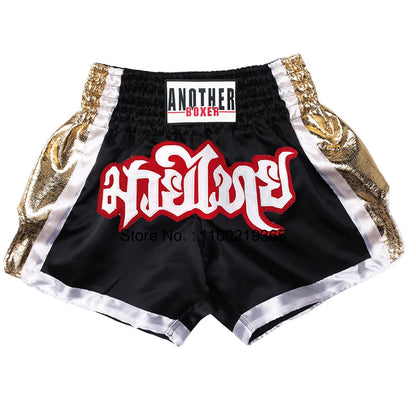 Muay Thai Fight Kickboxing Shorts Fitness Men Women Kids Boxing Shorts Embroidery Thailand Gym Training Black MMA Jujitsu Pants