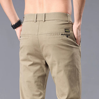 Business Straight Ice Silk Casual Pants Men Spring Summer Thin Breathable Fashion Trousers Classic Men's Clothing Luxury Pants