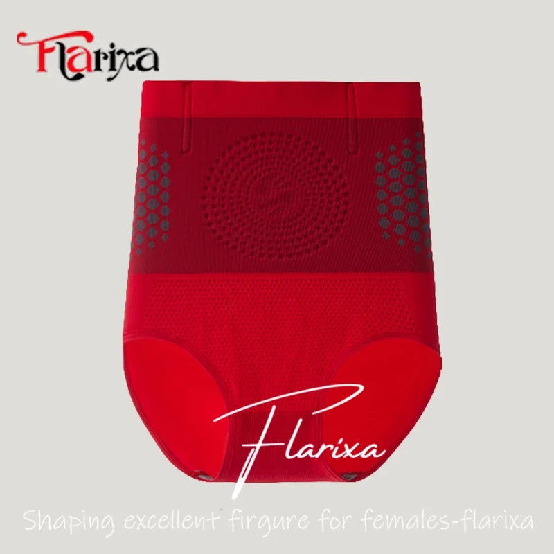 Flarixa Tummy Control Underwear Briefs for Women High Waist Seamless Butt Lifting Panties Sweat Slim Body Shaper Belly Slimmer