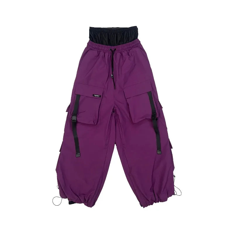 Multi-pocket Waterproof Sports Ski Pants Men's and Women's Violet American Heavy Industry Snow Wear Pants Trend