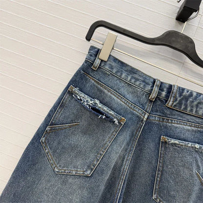 Women's jeans New high waisted slim fit pencil pants for summer 2026 Vintage washed women's pants pure cotton denim pants y2k