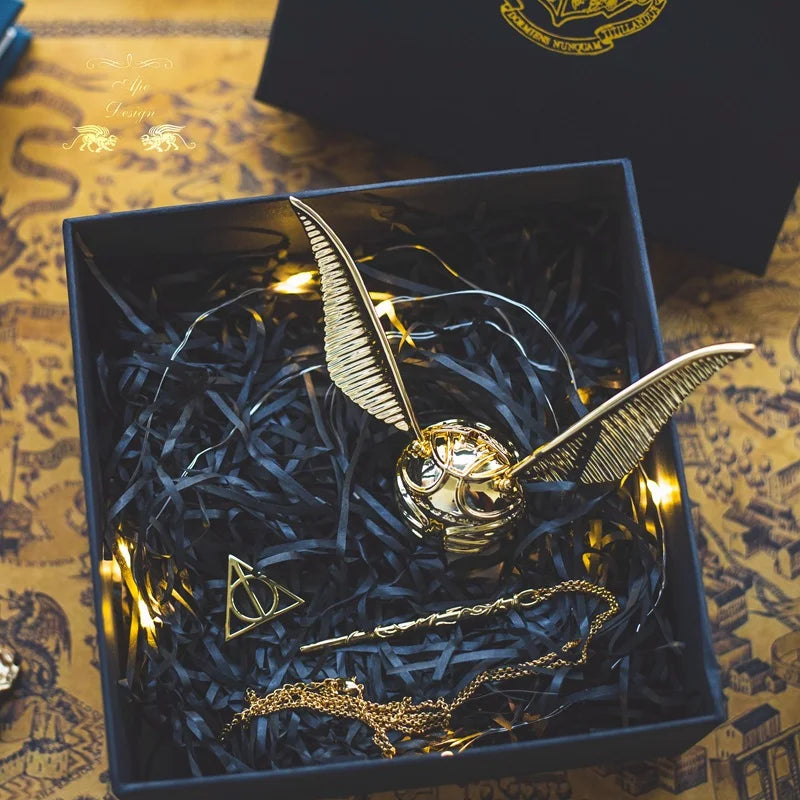 Golden Snitch Ring Box Golden Snitch Ring Box With Rotating Wings Premium Gold-Plated Metal Jewelry Box For Proposal Engagement