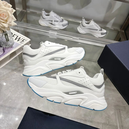 Men's Sport Shoes High Version B22 Cowhide Lightweight Breathable Mesh Contrast Color Laces Reflective Comfortable Unisex