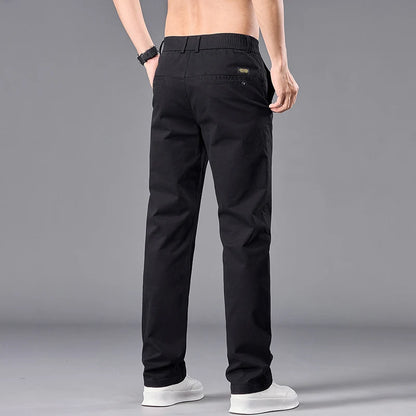 Business Straight Ice Silk Casual Pants Men Spring Summer Thin Breathable Fashion Trousers Classic Men's Clothing Luxury Pants