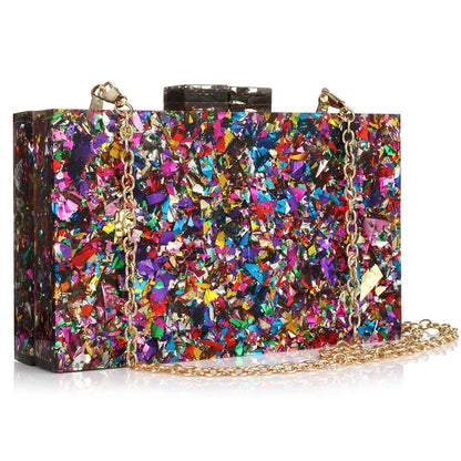 Acrylic Luxury Wedding Chain Handbag Women Box Clutch Evening Bags Chic Party Shoulder Crossbody Bags Ladies Dinner Dress Purses