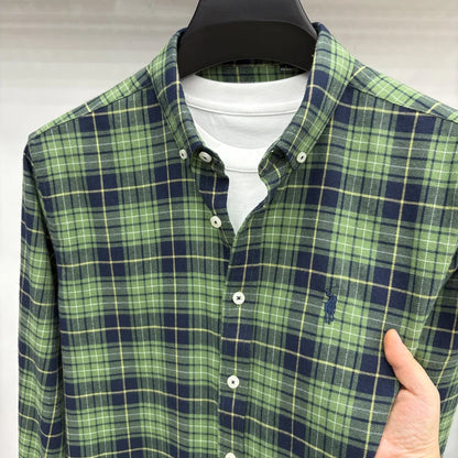 Luxury Brand Embroidery 100% Cotton Long Sleeved Shirt Men's New Shirt Men's Casual Loose Top Business Men