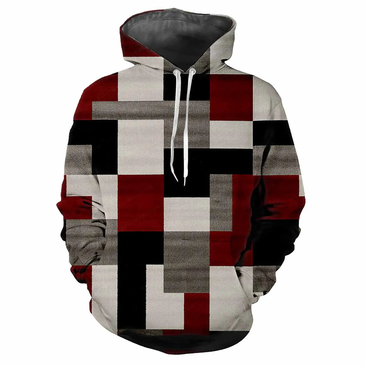 2024 Fashion Minimalist Plaid 3D Printed men's Tops Casual Soft Comfort Elegant men's Hoodies Personalize Outdoor Sports Hoodie