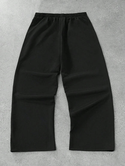 Y2K Gothic Unisex Streetwear Gym Pants Men Women Casual Drawstring Loose Fit Workout Wide Leg Trousers Jogger Fitness Long Pants