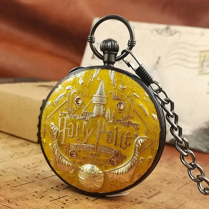 Anime Harry Pocket Watch Potter Cosplay Music Pocket Watch Quartz Pendant Clock Toys