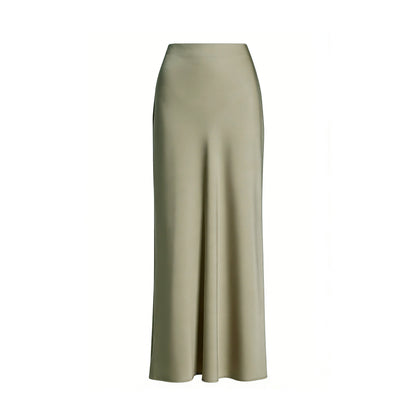 AP 2026 Spring and Summer Women Satin Skirt Solid Color High Quality