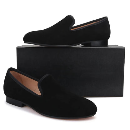New In Red Bottom Shoes for Men Loafers Flock Solid Slip-On Party Men Dress Shoes Size 38-48 Free Shipping Men Shoes
